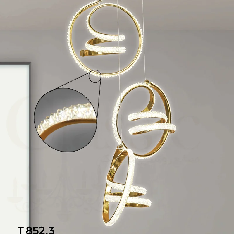 لوستر مدرن smd کد T852/3 شرکت کلاسیک